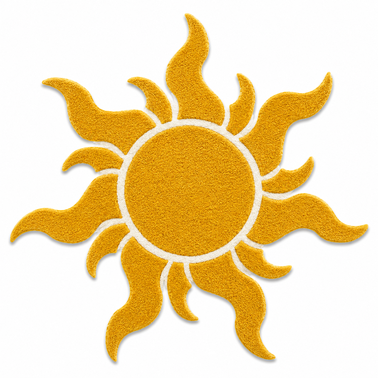 Golden Sunburst Tufted Rug