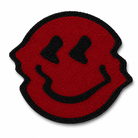 Red Smiley Tufted Rug