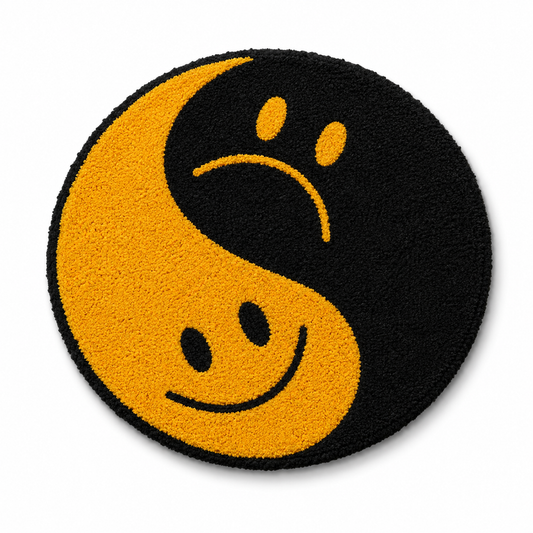 Smiley Ying Yang Tufted Rug