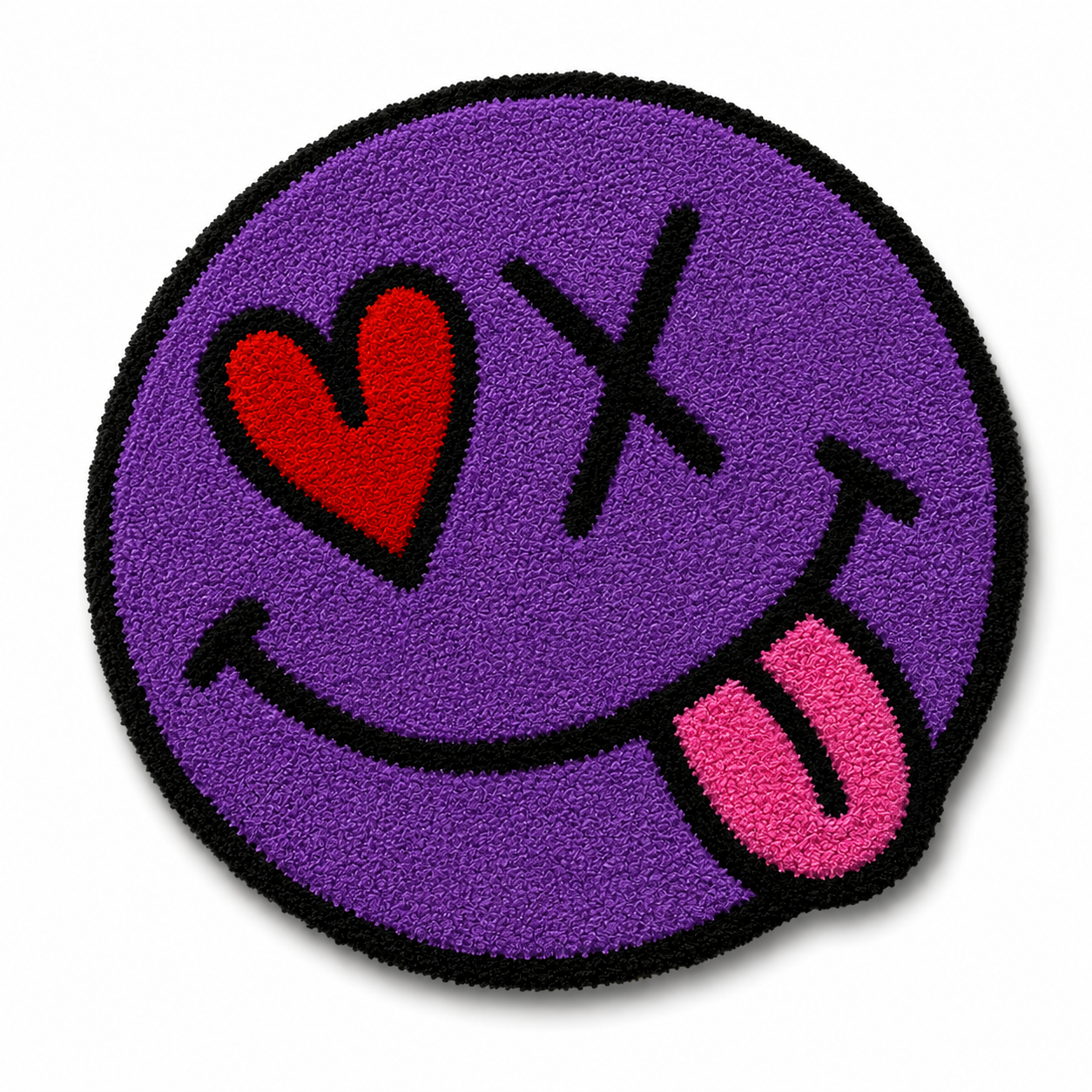 Purple Hearts Tufted Rug